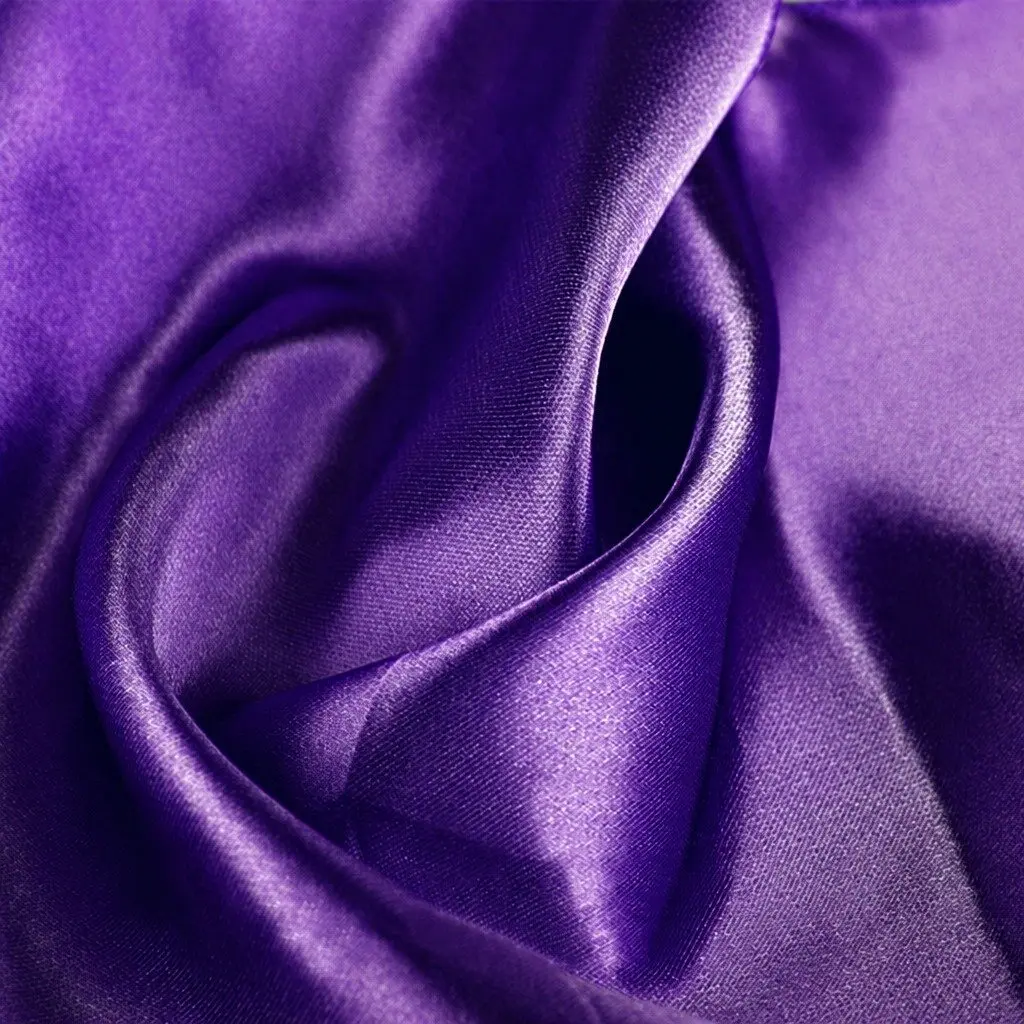 Satin Chair Sashes Table Runner Eggplant 20 Piece Stain Resistant Machine Washable Reusable