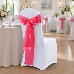 20 Satin Chair Sashes & Runners in Elegant Mauve