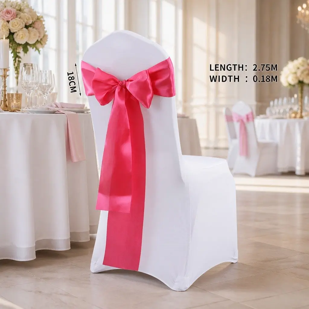 Satin Chair Sashes Mauve 278cm x 18cm Stain Resistant Machine Washable