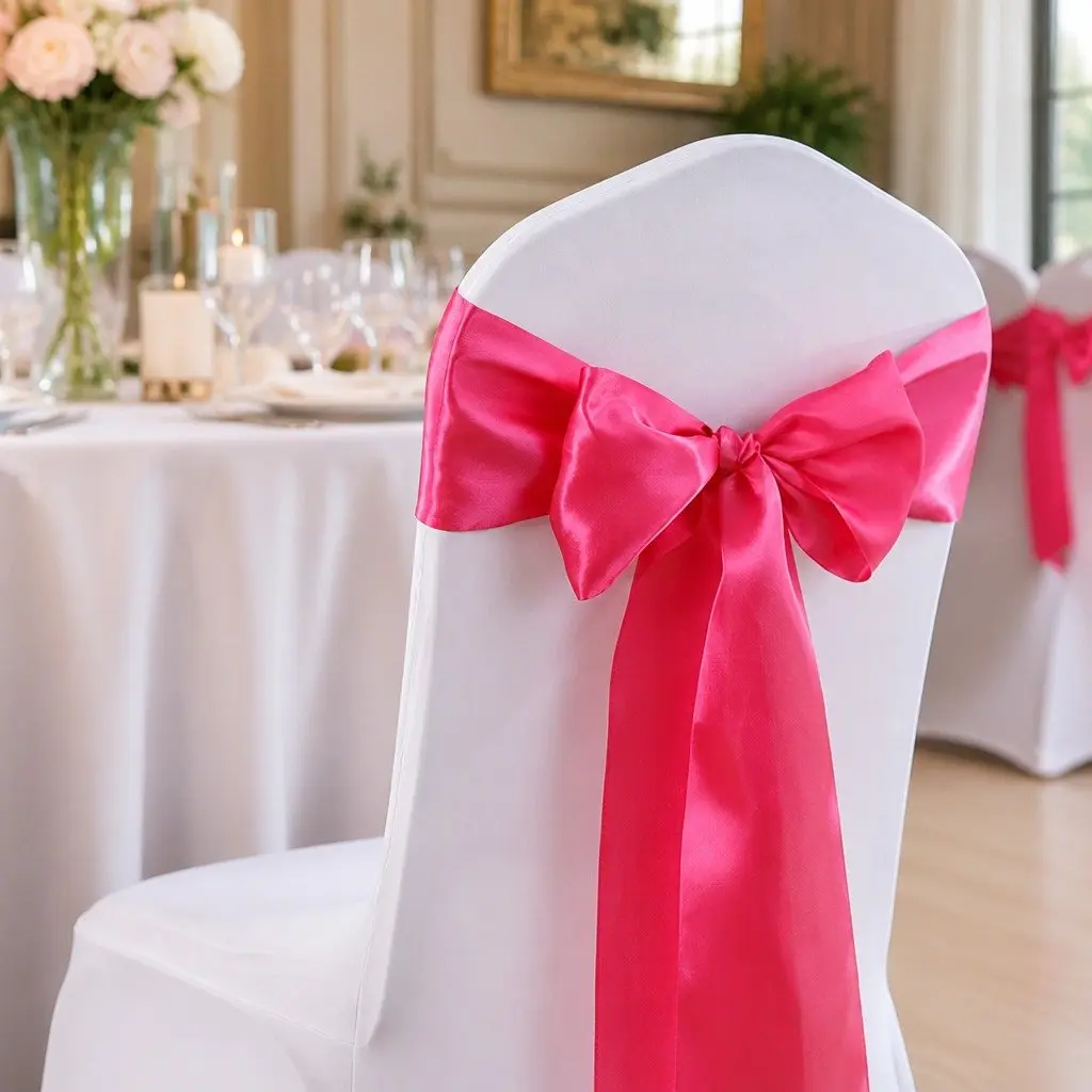 Satin Chair Sashes Mauve 278cm x 18cm Stain Resistant Machine Washable