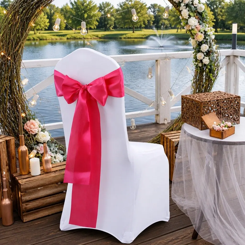 Satin Chair Sashes Mauve 278cm x 18cm Stain Resistant Machine Washable