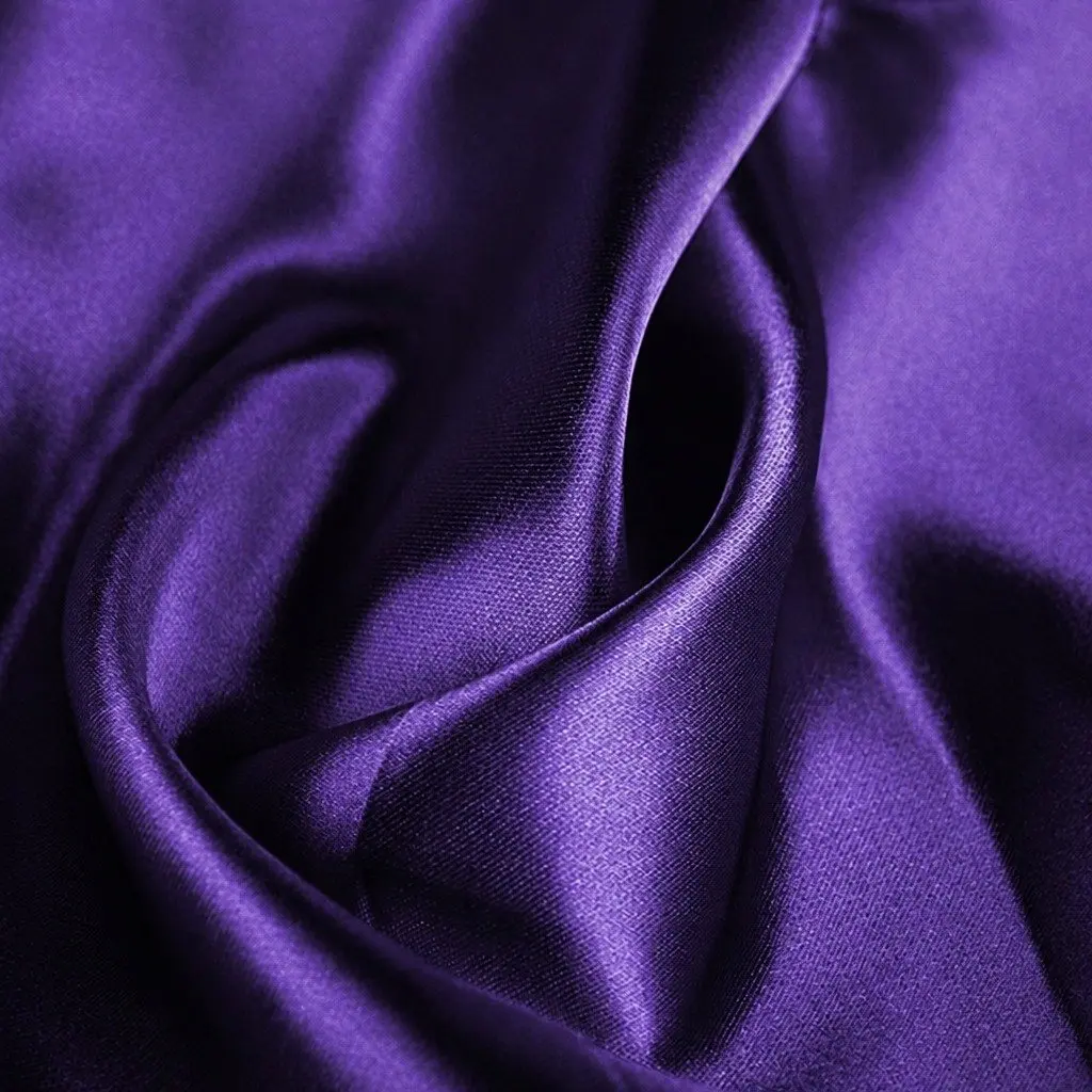 Satin Chair Sashes Eggplant Purple 278x18 cm Stain Resistant Machine Washable