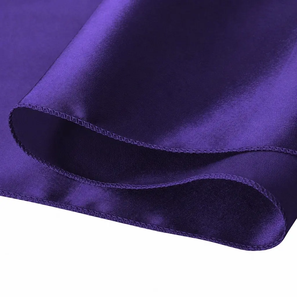 Satin Chair Sashes Eggplant Purple 278x18 cm Stain Resistant Machine Washable