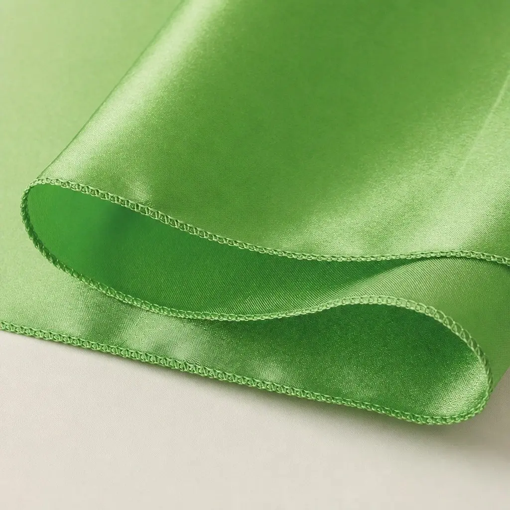 Satin Table Runner Chair Sash Grass Green 278cm Stain Resistant Machine Washable Reusable DIY Bow-Tying