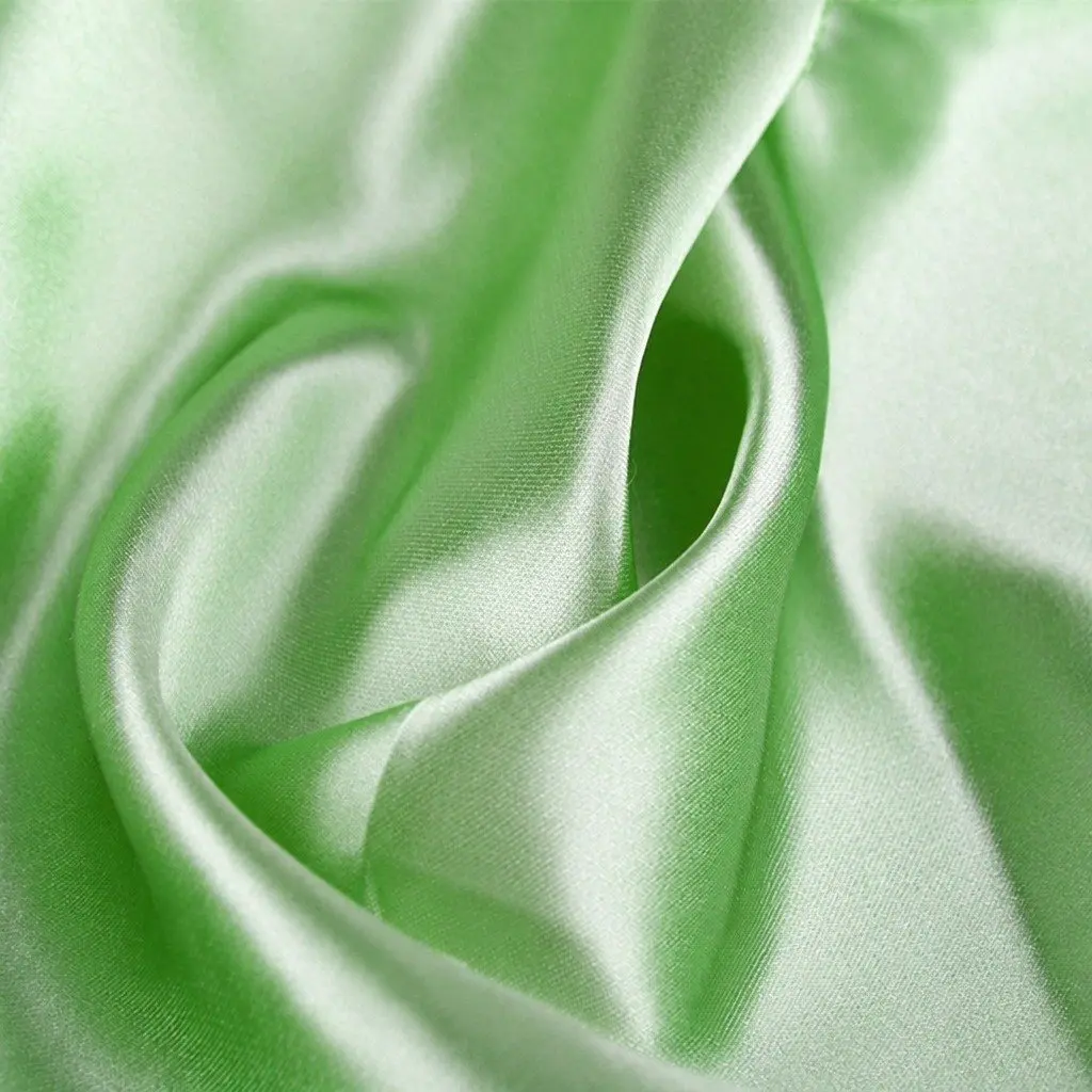 Satin Table Runner Chair Sash Grass Green 278cm Stain Resistant Machine Washable Reusable DIY Bow-Tying
