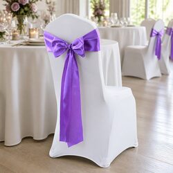 Lavender Satin Chair Sashes - 50 Elegant Pieces