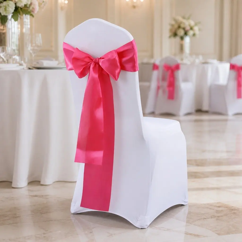 Chair Sashes Satin Mauve 278cm x 18cm Stain Resistant Machine Washable