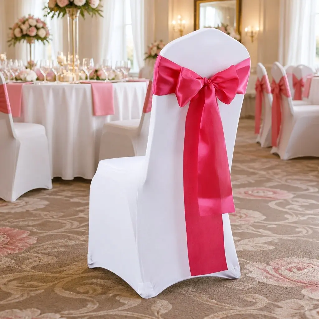 Chair Sashes Satin Mauve 278cm x 18cm Stain Resistant Machine Washable