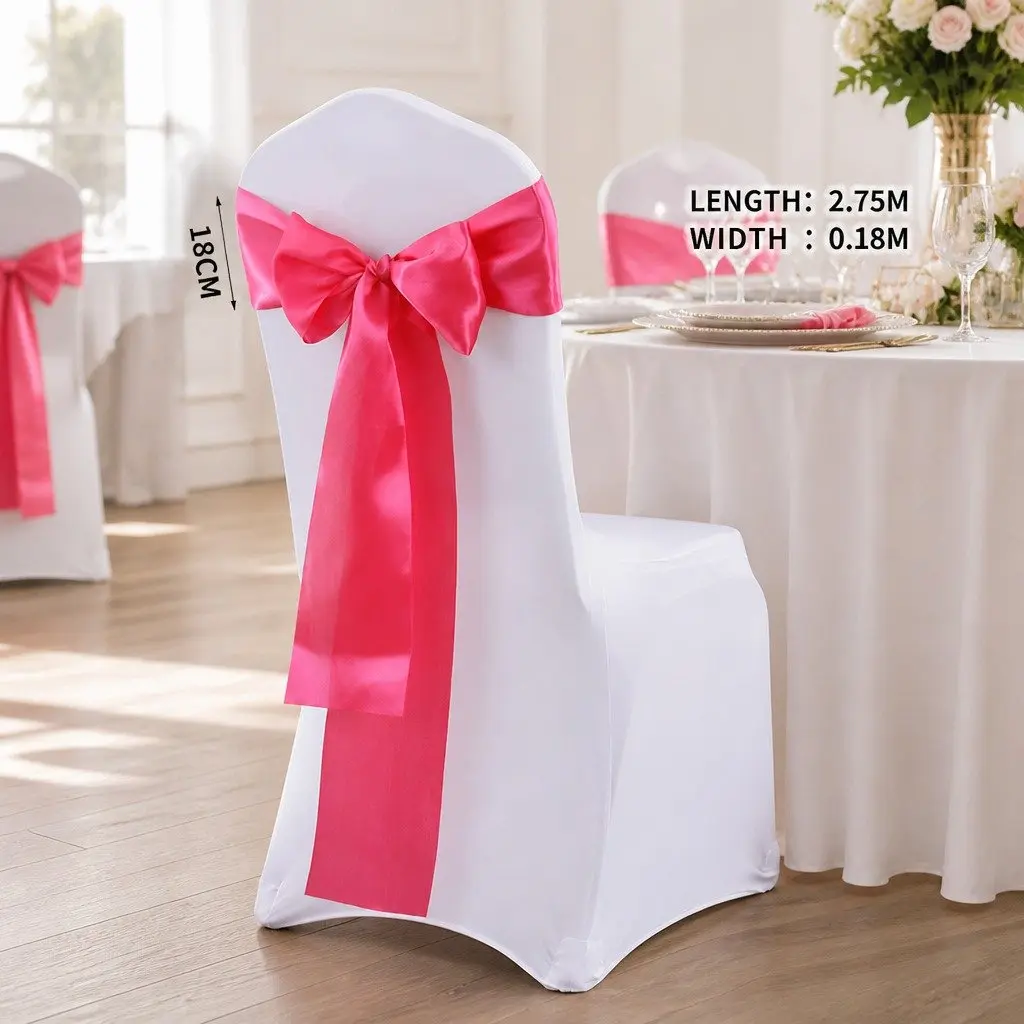 Chair Sashes Satin Mauve 278cm x 18cm Stain Resistant Machine Washable
