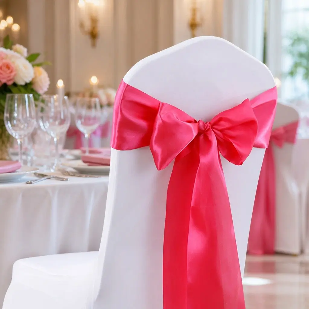 Chair Sashes Satin Mauve 278cm x 18cm Stain Resistant Machine Washable