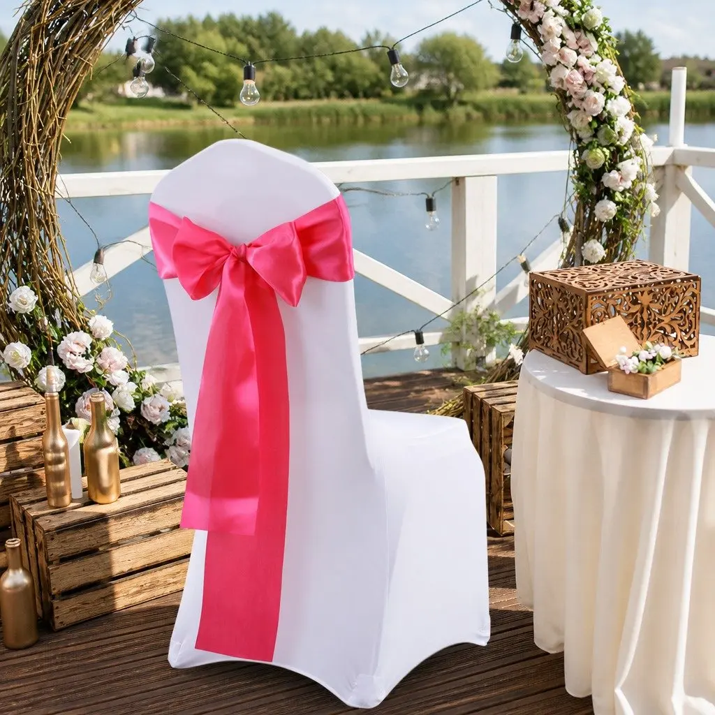 Chair Sashes Satin Mauve 278cm x 18cm Stain Resistant Machine Washable
