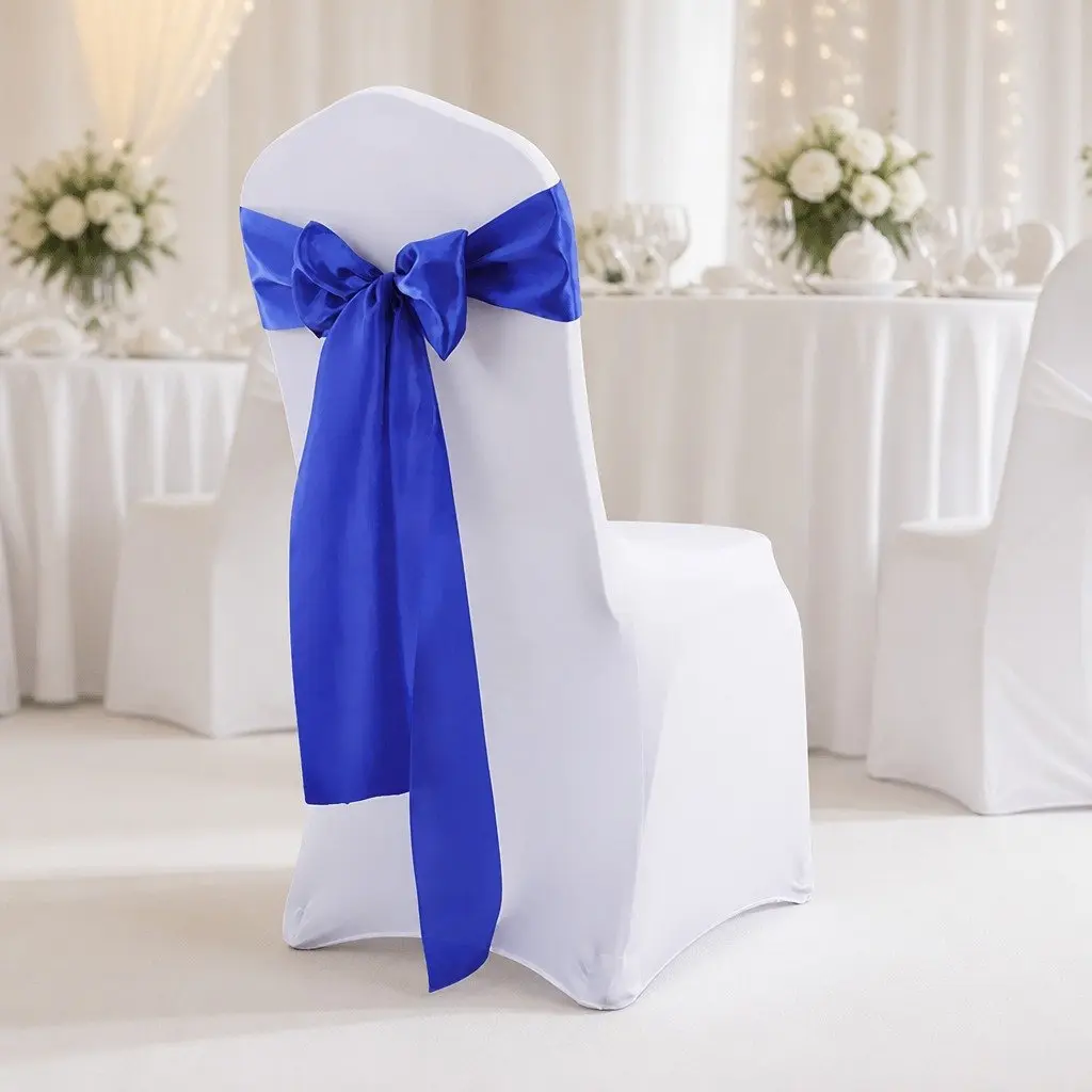 Satin Chair Sashes Multicoloured 278 x 18 cm Stain Resistant Machine Washable for Weddings Parties and Special Occasions