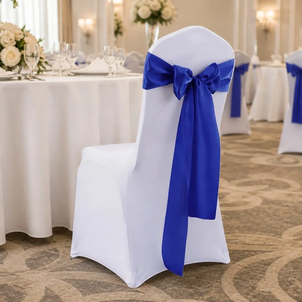Satin Chair Sashes Multicoloured 278 x 18 cm Stain Resistant Machine Washable for Weddings Parties and Special Occasions