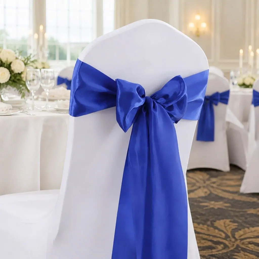 Satin Chair Sashes Multicoloured 278 x 18 cm Stain Resistant Machine Washable for Weddings Parties and Special Occasions