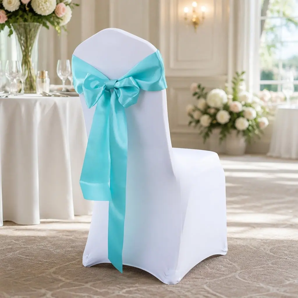 Satin Chair Sashes 50 Pack Stain Resistant Machine Washable 278cm x 18cm Customisable Styling