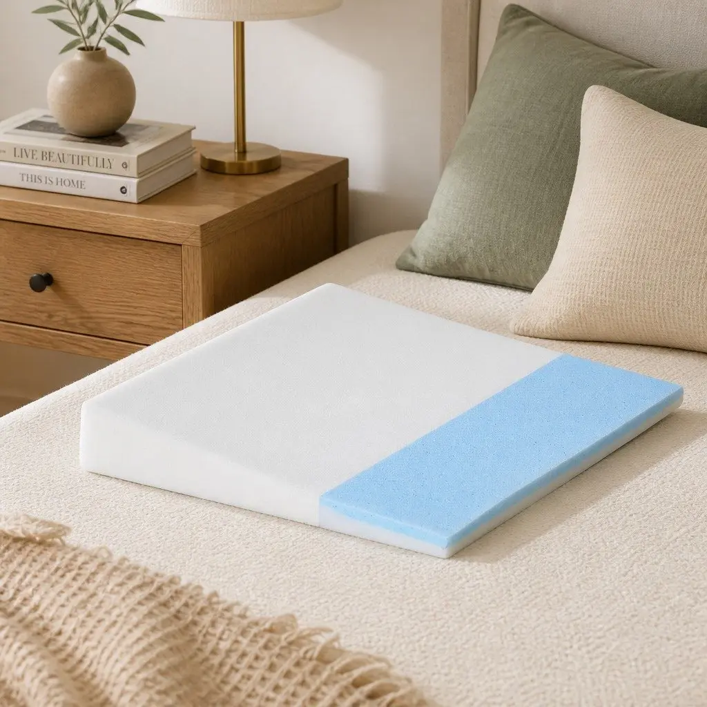 Wedge Pillow White 10cm 19cm 25cm 30cm Memory Foam Support for Back Legs Lounging