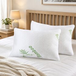 Compact Memory Foam Pillow with Bamboo Cover