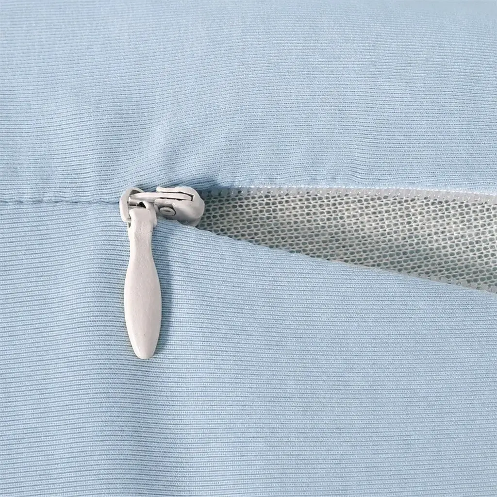 Pregnancy Pillow Blue Full Body Maternity Support Adjustable Width Detachable Cover