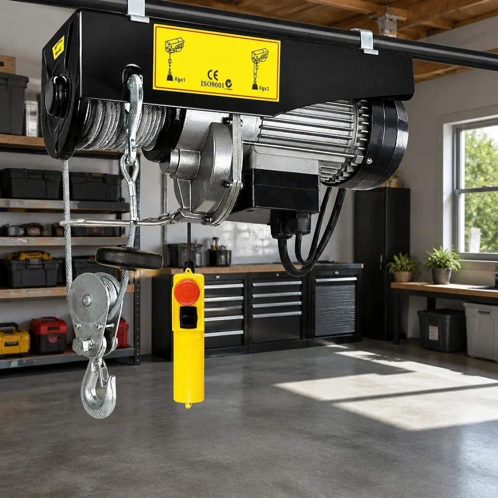 Electric Hoist Red 500KG 20M Cable Remote Control Lifting Tool