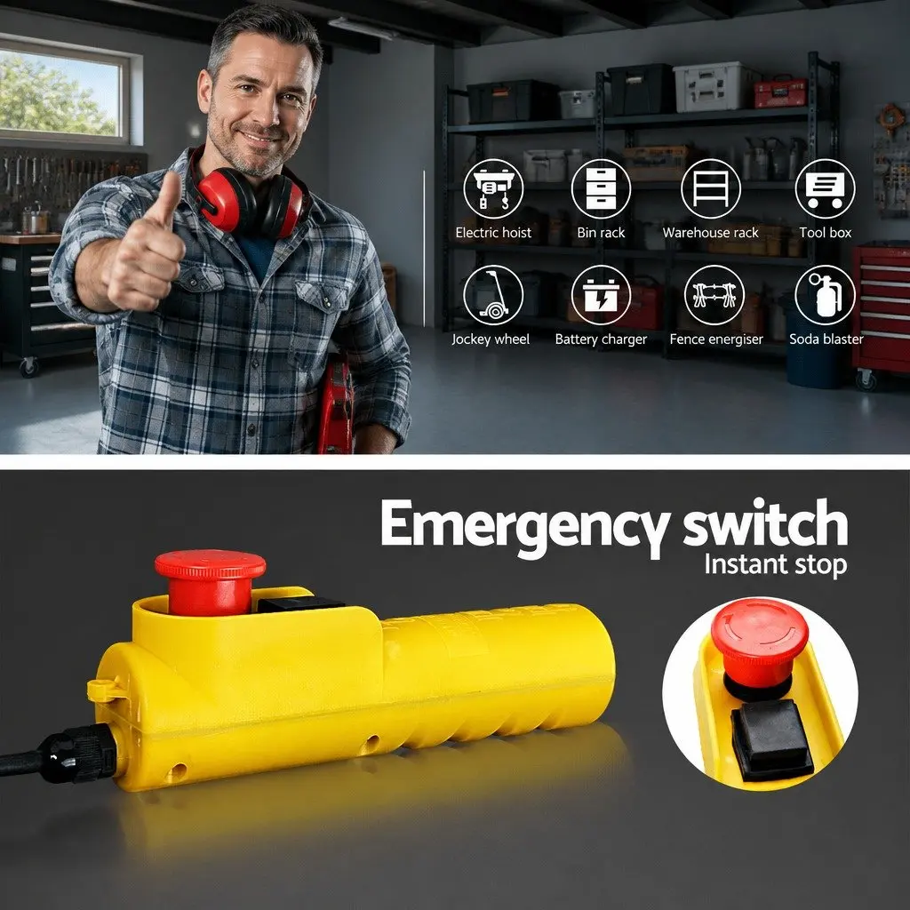 Electric Hoist Red 500KG 20M Cable Remote Control Lifting Tool