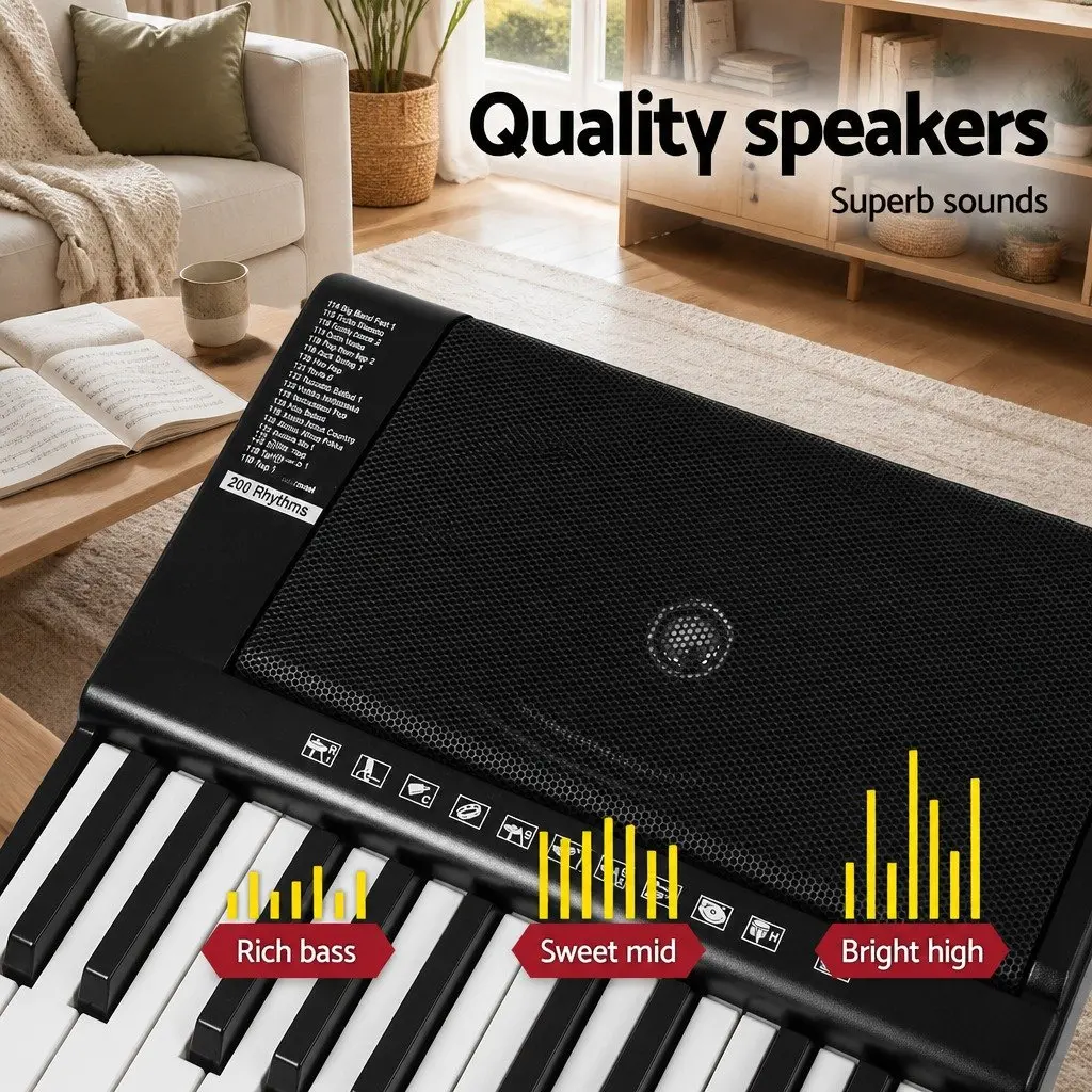 61 Keys Electronic Piano Keyboard Portable Digital Musical Instrument with Adjustable Stand and Music Sheet Holder