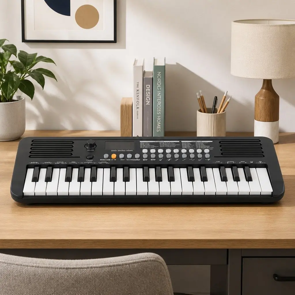 37-Key Digital Piano Keyboard Black Portable Touch Sensitive for Beginners