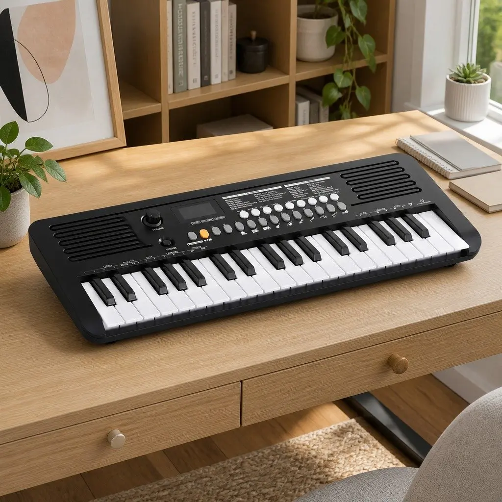 37-Key Digital Piano Keyboard Black Portable Touch Sensitive for Beginners
