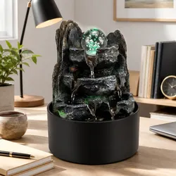 Compact Water Fountain with Soothing Sounds and Lights