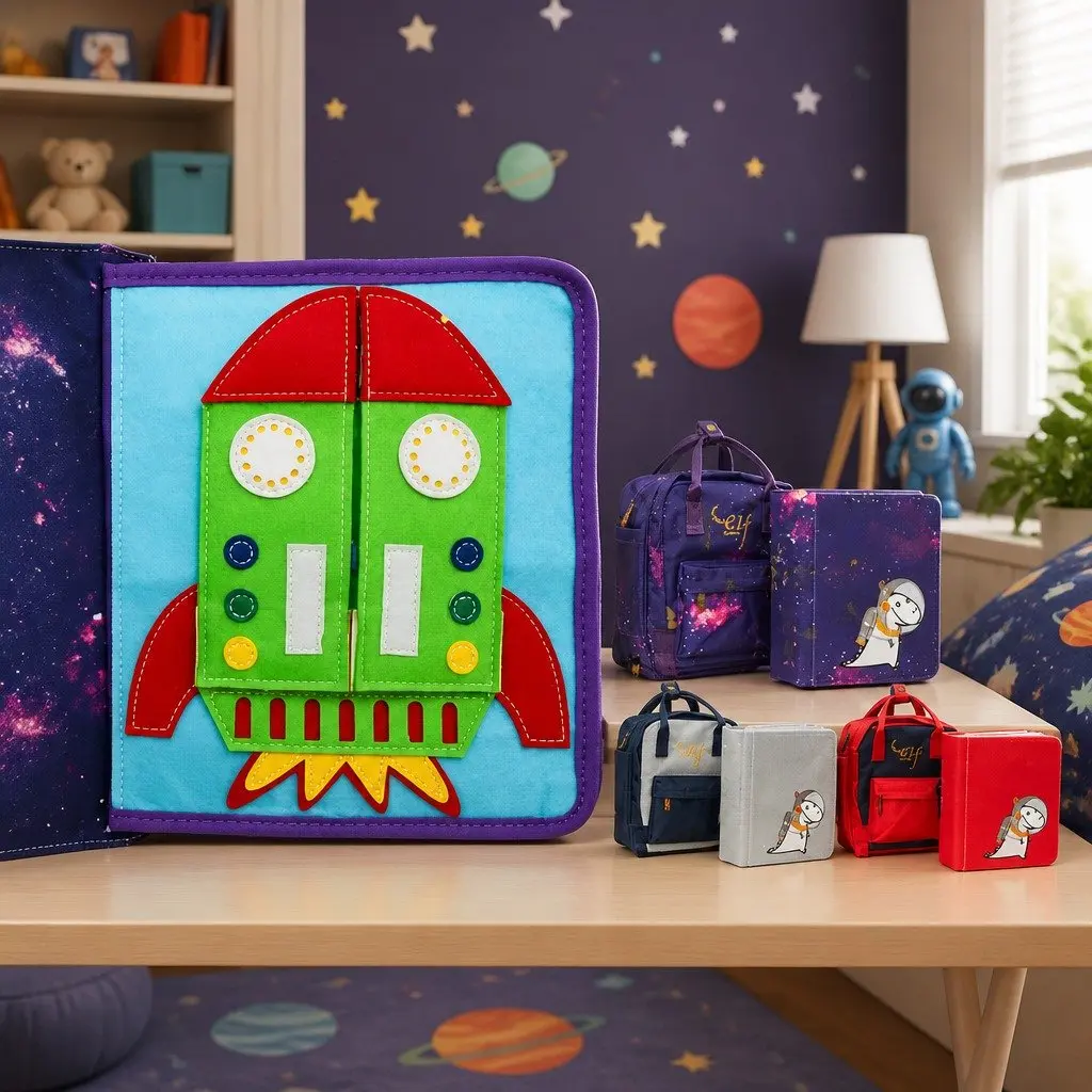 Interactive Busy Book My Space Book for Kids Ages 4-6 Hands-On Learning