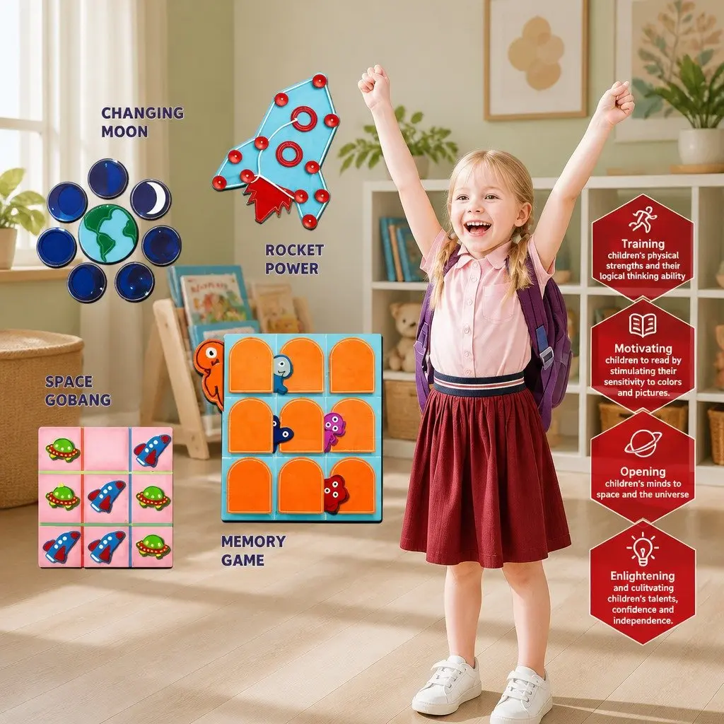 Interactive Busy Book My Space Book for Kids Ages 4-6 Hands-On Learning