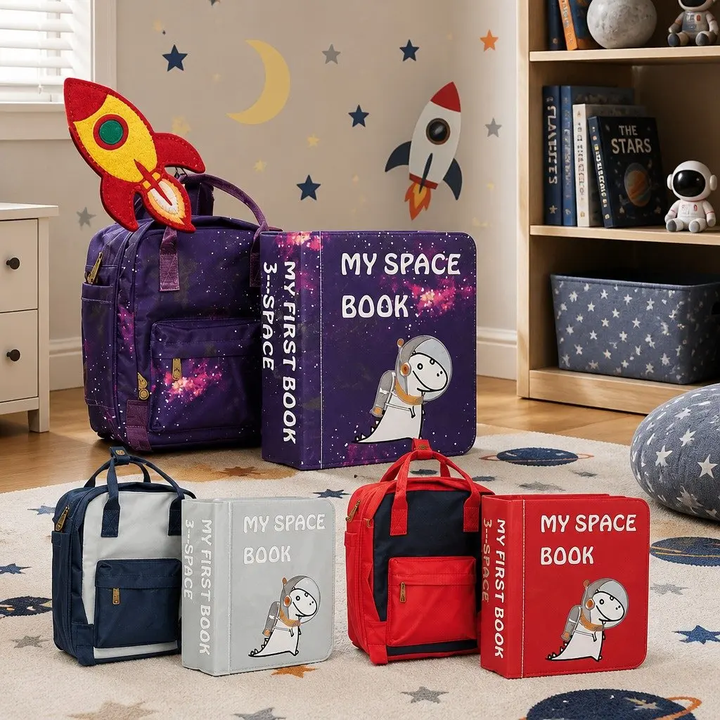 Interactive Busy Book My Space Book for Kids Ages 4-6 Hands-On Learning