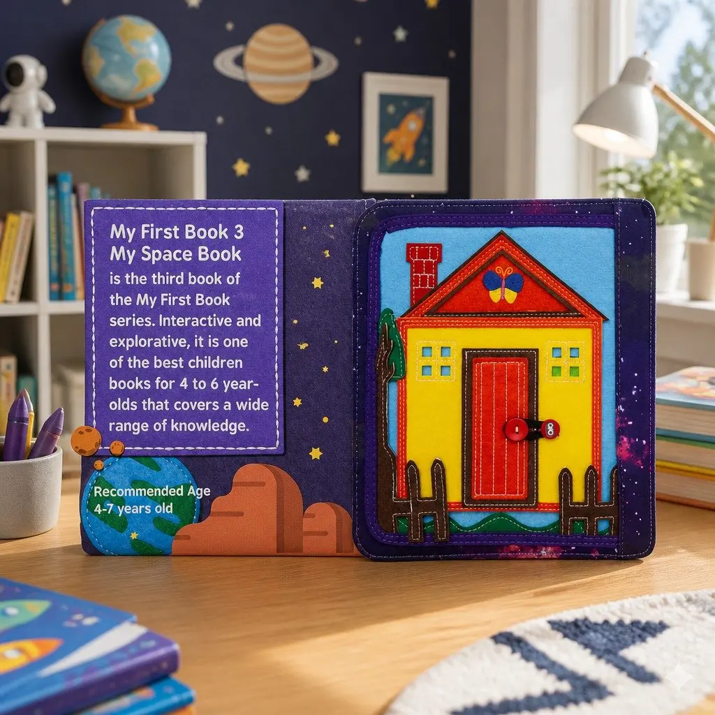 Interactive Busy Book for Kids Ages 4-6 Space Learning Universe