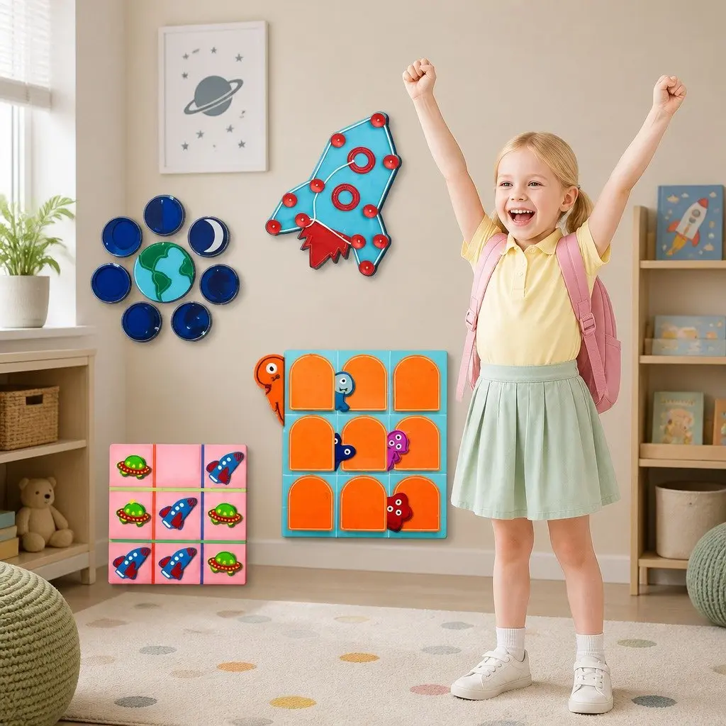 Interactive Busy Book for Kids Ages 4-6 Space Learning Universe