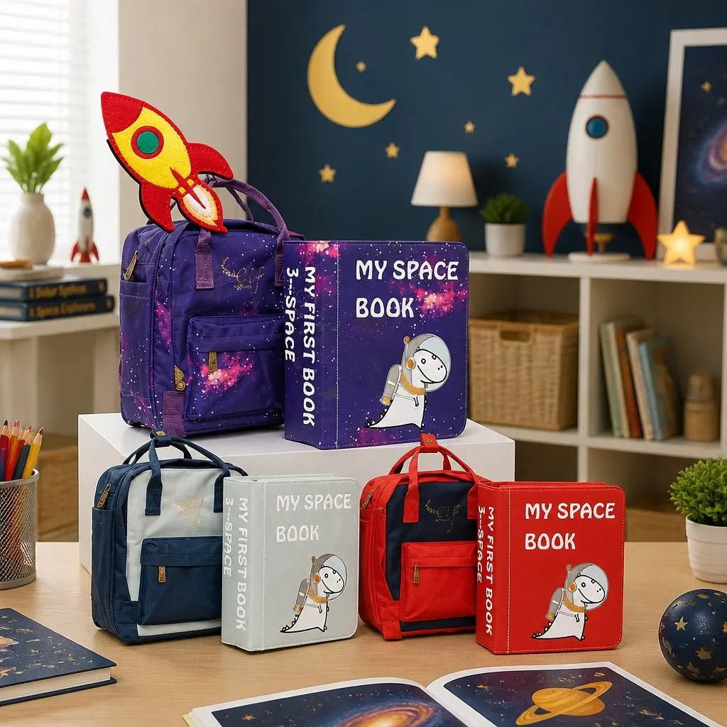 Interactive Busy Book for Kids Ages 4-6 Space Learning Universe