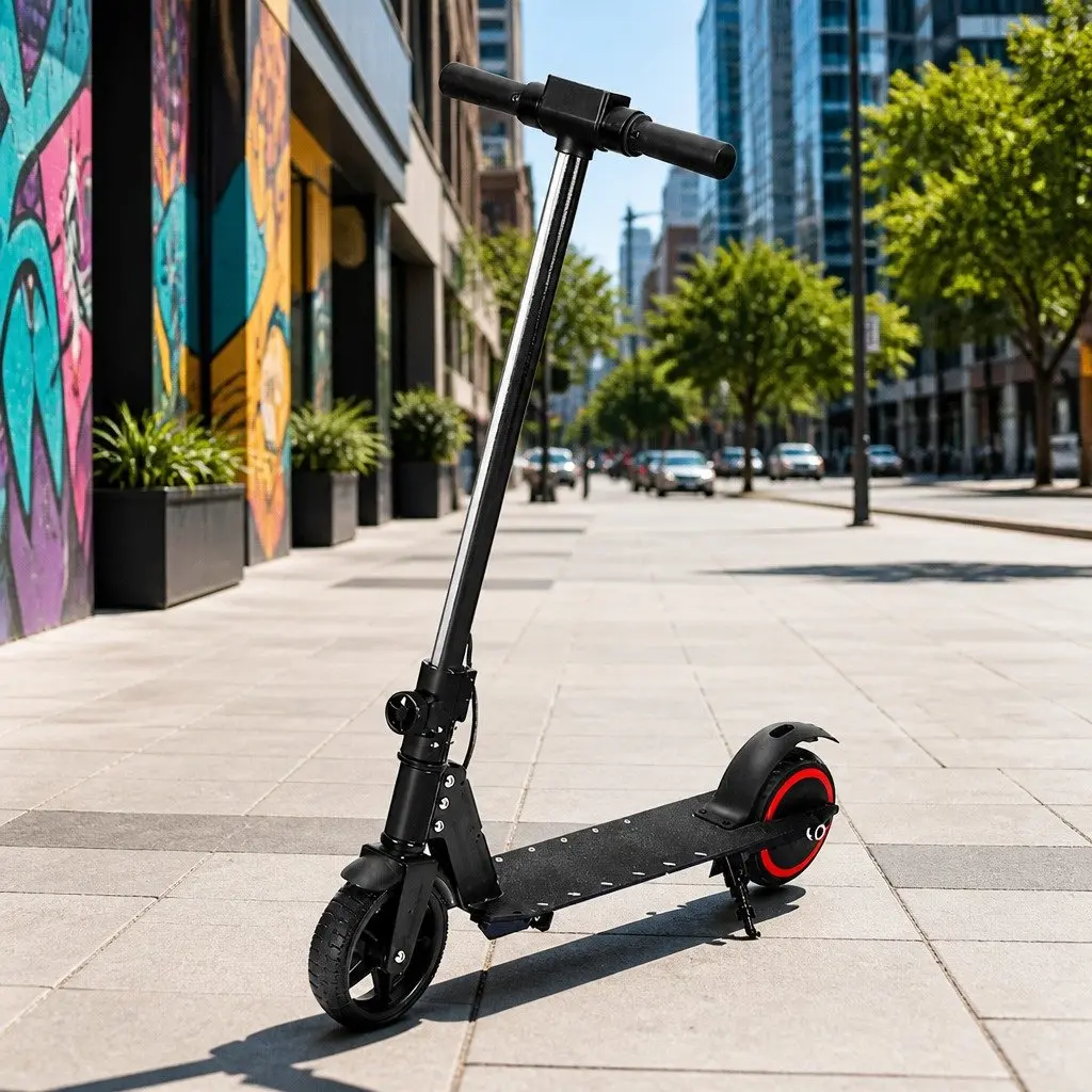 Electric Scooter 130W 16KM/H LED Display Foldable Portable Commuter Rider Black