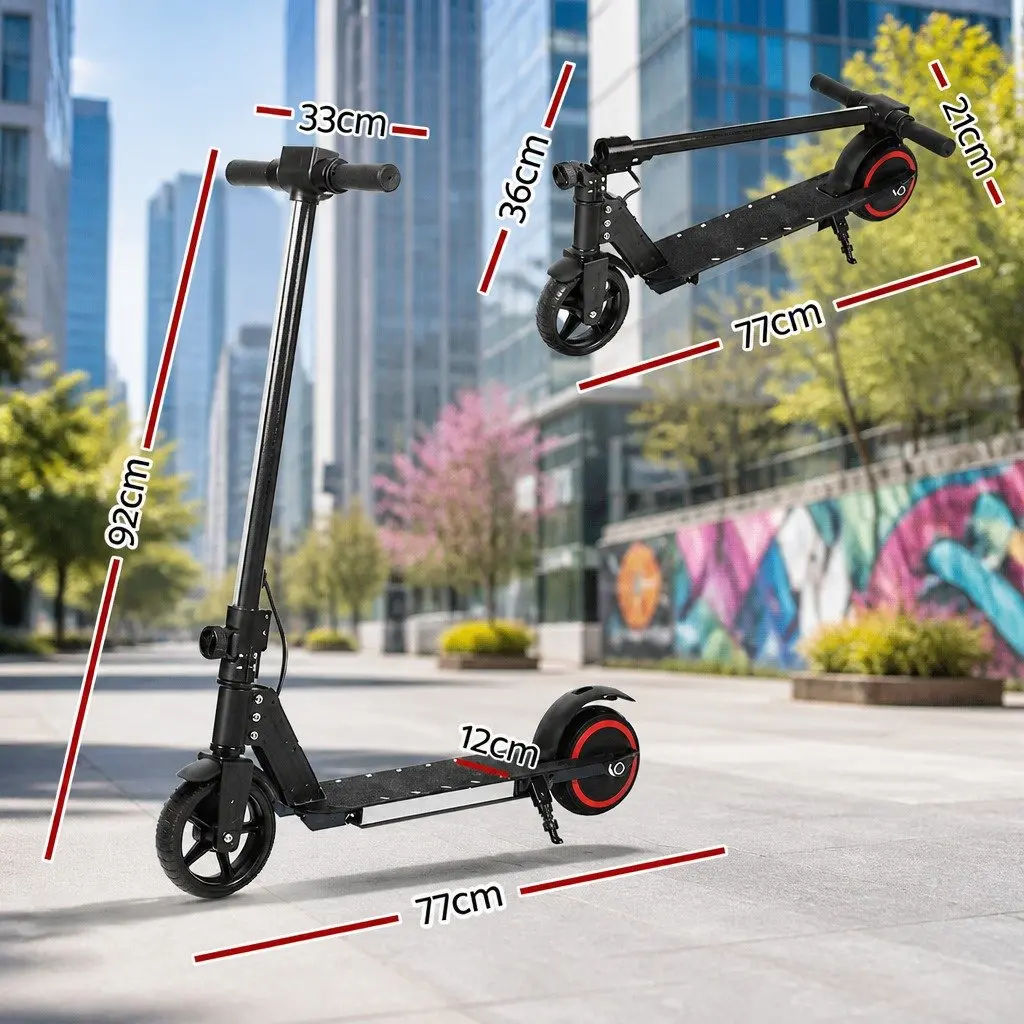 Electric Scooter Black Foldable Portable 130W Motor 16KM/H LED Display