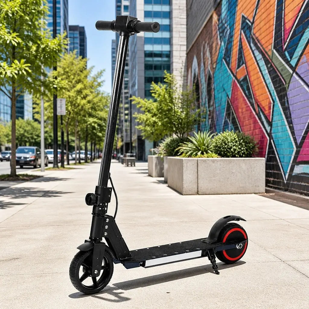 Electric Scooter Black Foldable Portable 130W Motor 16KM/H LED Display