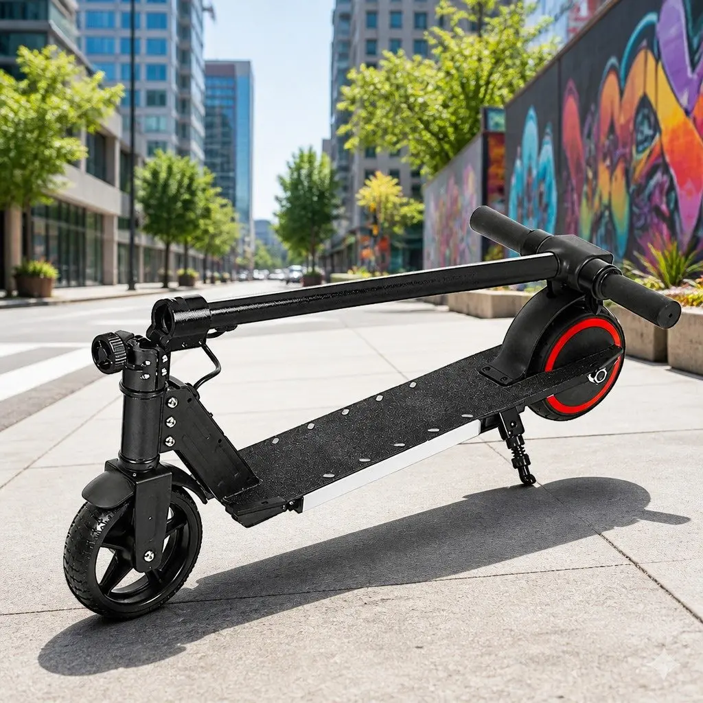 Electric Scooter Black Foldable Portable 130W Motor 16KM/H LED Display