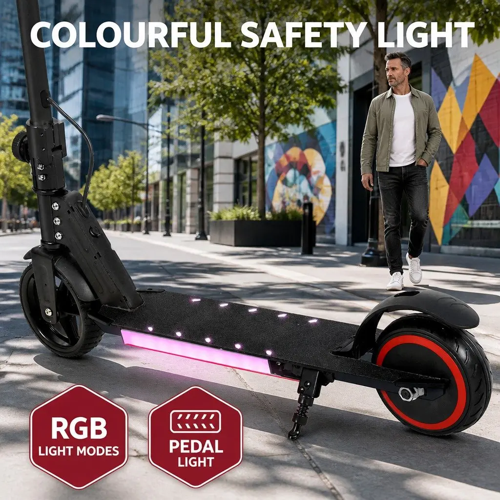 Electric Scooter Black Foldable Portable 130W Motor 16KM/H LED Display