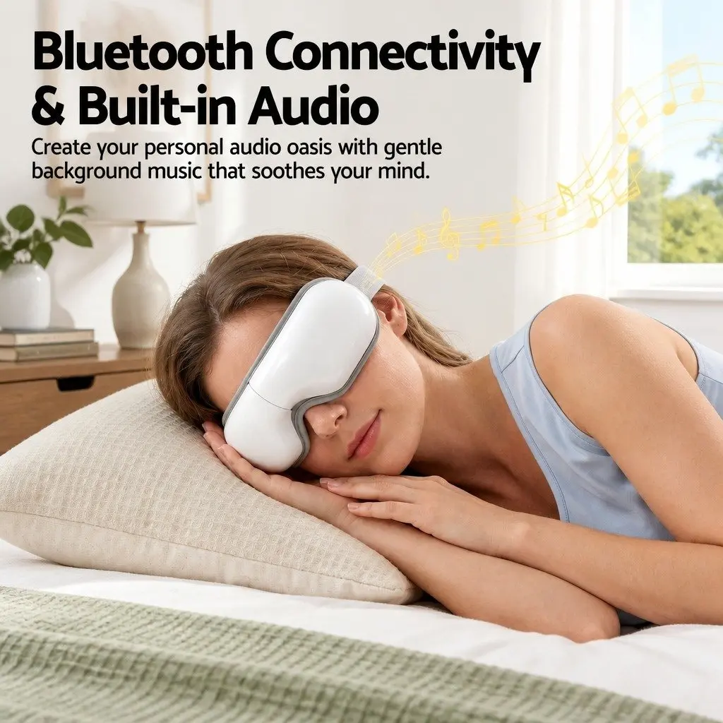 Eye Massager White 180° Foldable Electric with Heat Vibration Bluetooth Music