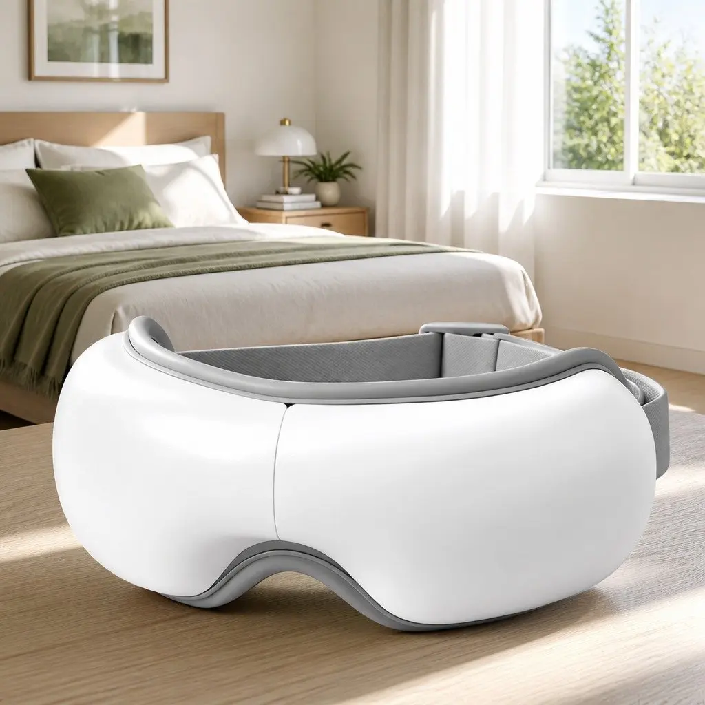 Eye Massager White 180° Foldable Electric with Heat Vibration Bluetooth Music