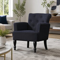 Stylish Black Wingback Armchair for Comfort