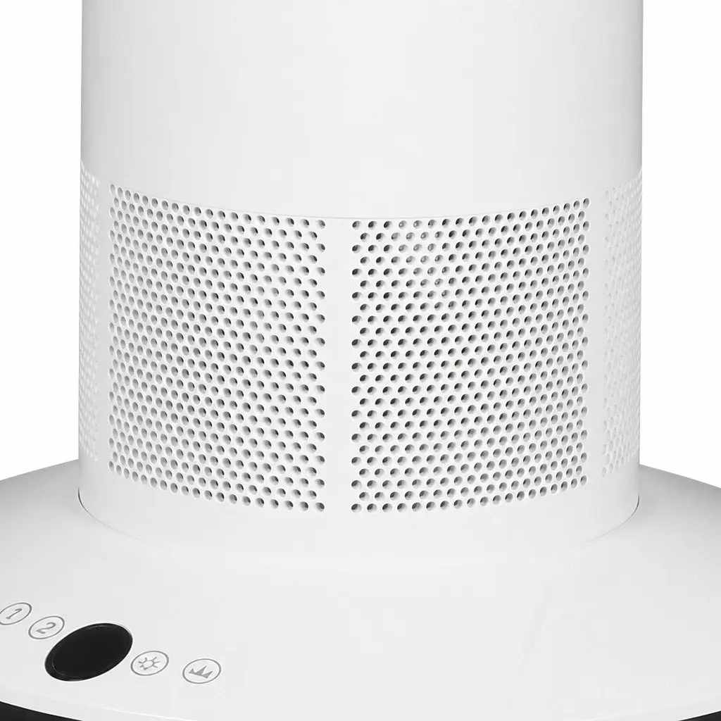 Bladeless Tower Fan White 72cm Remote Control Quiet Operation 35W Portable Home Office