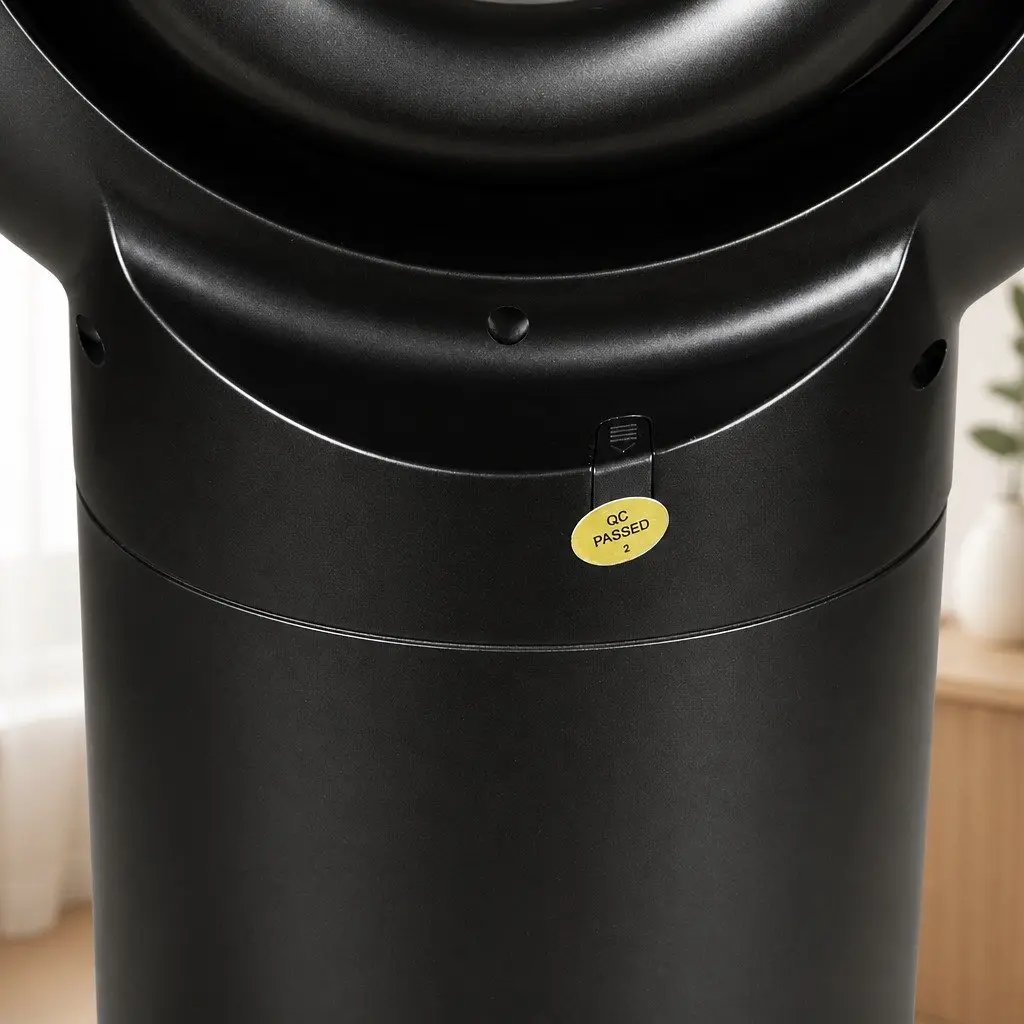 Bladeless Fan Heater Tower Black 35W Remote Control Quiet Portable 10 Fan Speeds 3 Heating Speeds 180° Tilt 120° Swivel Auto Shut-off