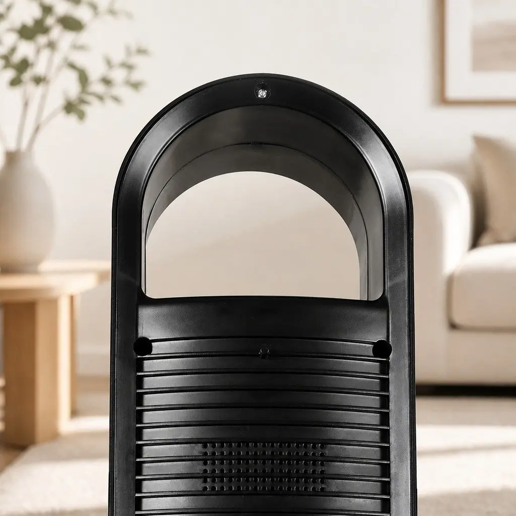 Bladeless Tower Fan Black 80° Swivel Remote Control Quiet