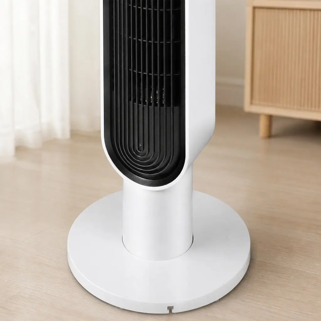 Tower Fan White 100cm Portable Oscillating Remote Control 3 Speed 80 Degree Swivel