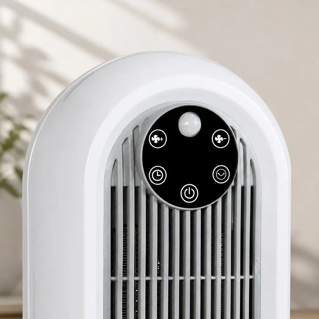 Portable Electric Heater Fan White 1200W 3 Speed Oscillating Remote Control Timer