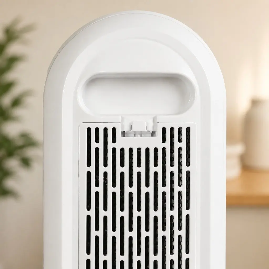 Portable Electric Heater Fan White 1200W 3 Speed Oscillating Remote Control Timer