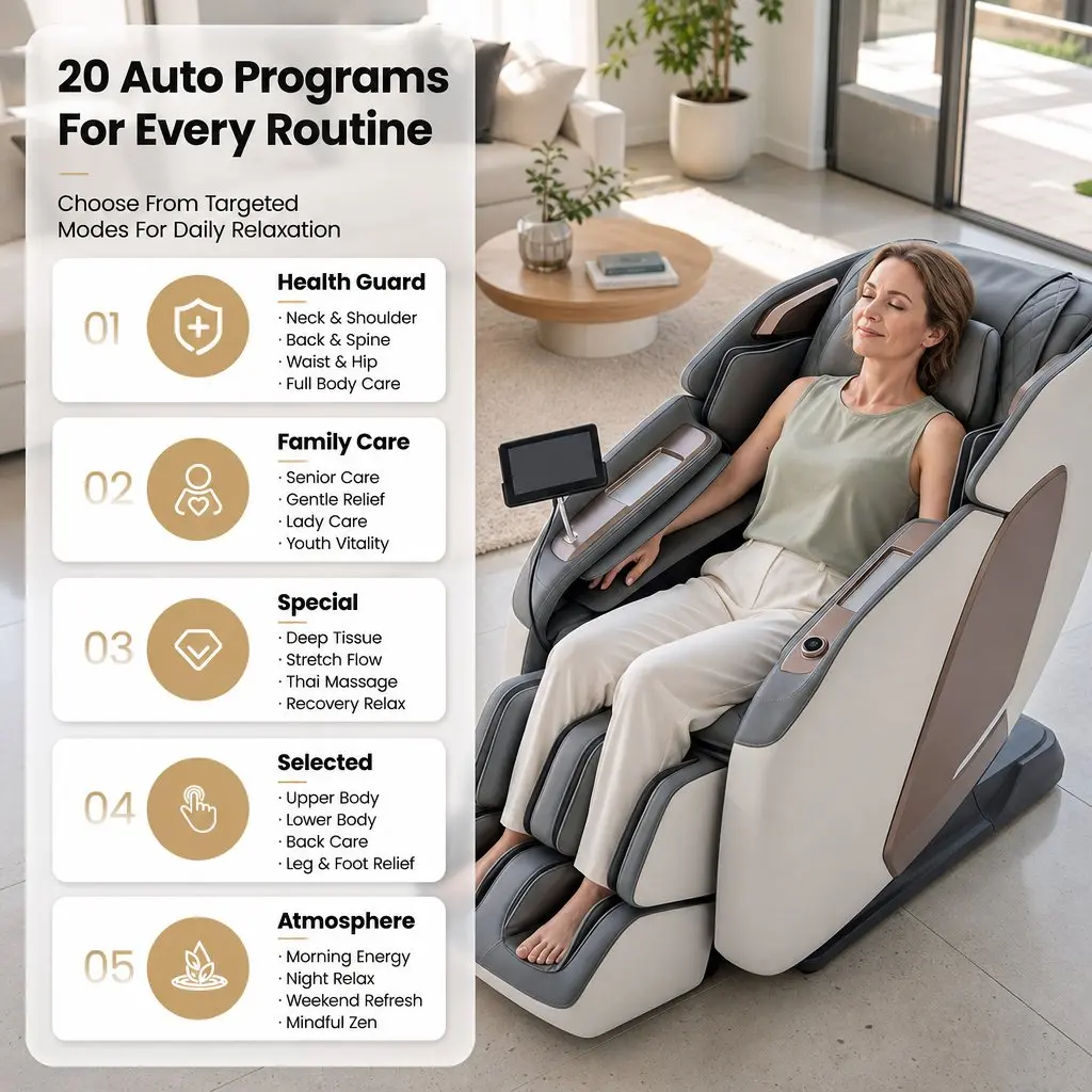Massage Chair White 4D Dual Mechanism Zero Gravity Recliner with SL Track