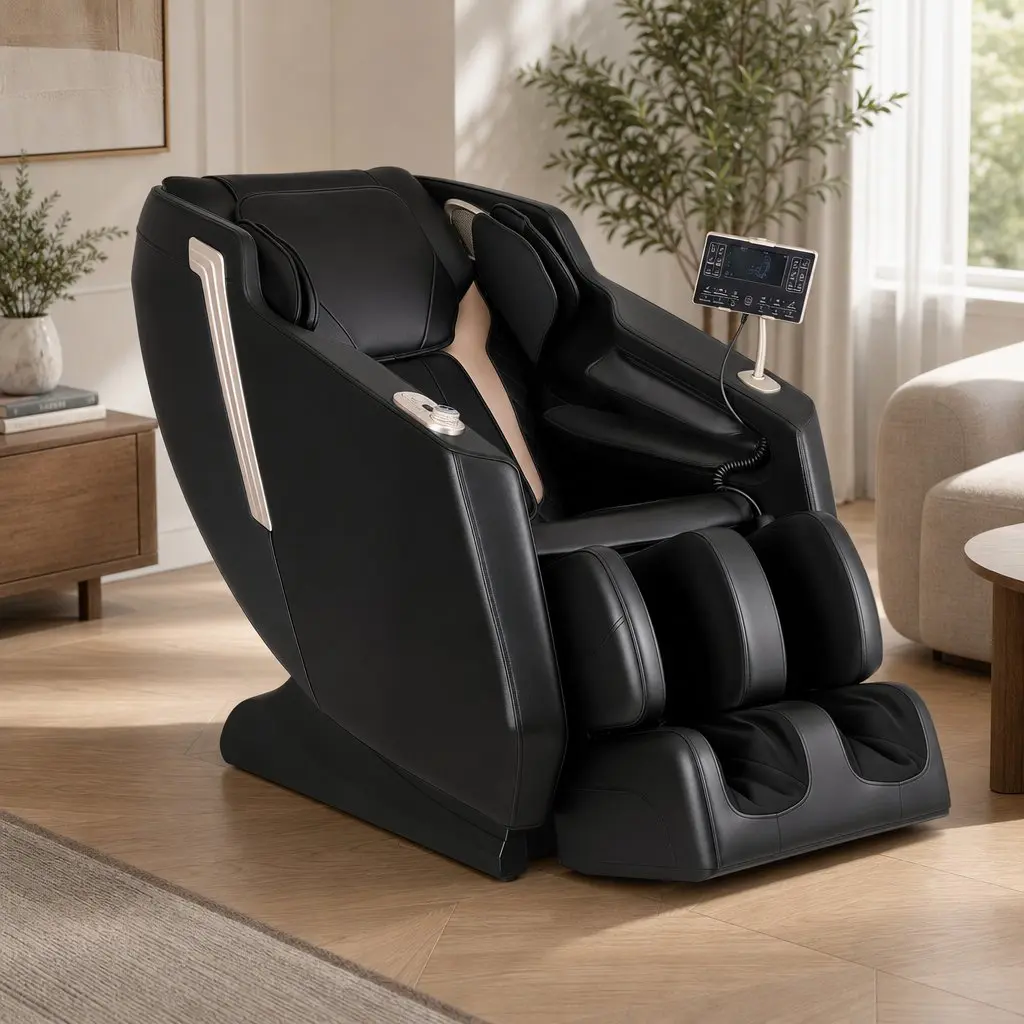 Massage Chair Black Full Body Zero Gravity Recliner with Heat 24 Airbags Foot Massage